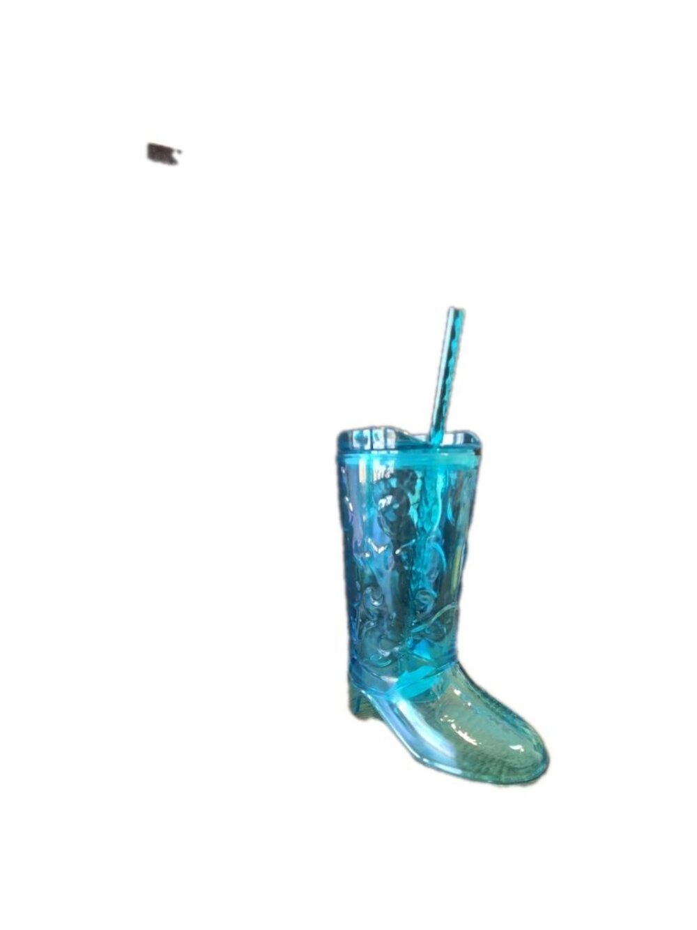 New Blue Cowboy Boot Tumbler Cup w/ Straw Western Water Bottle Drink Cup - Picture 3 of 5